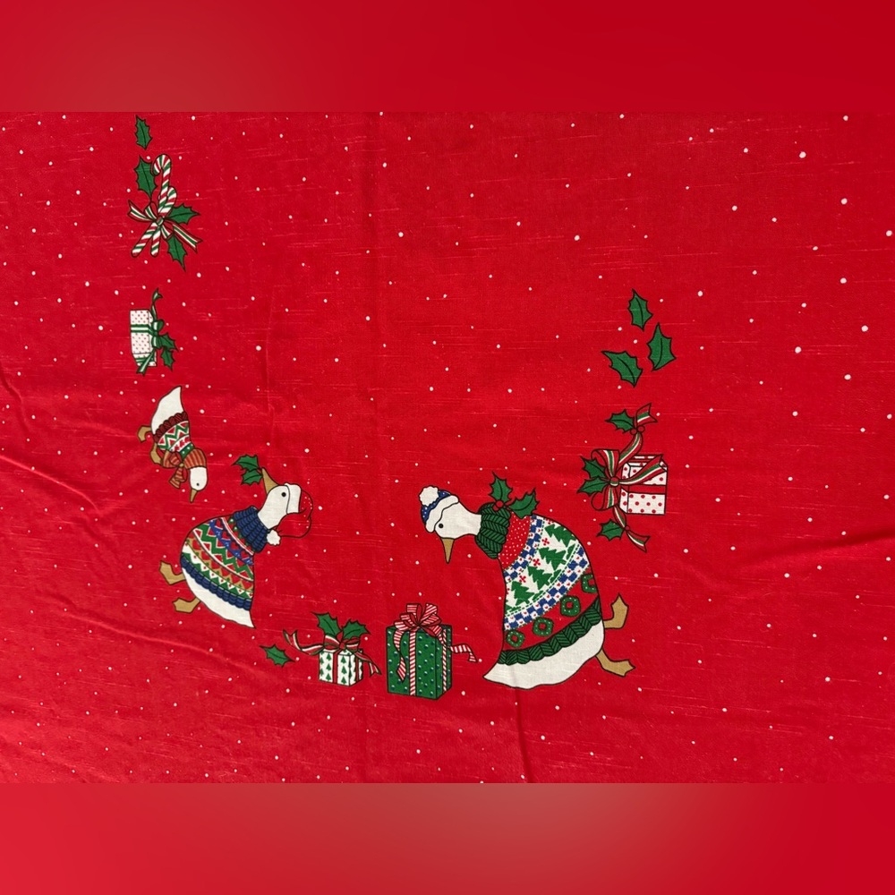 Festive Red Tablecloth - Picture 2 of 3